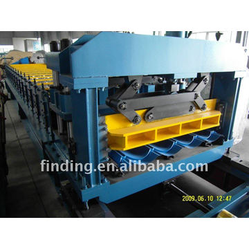 Roll forming machine for metal roofing tiles